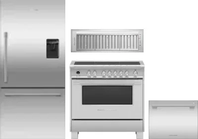 4 Piece Package Includes Refrigerator, Range, Hood And Dishwasher